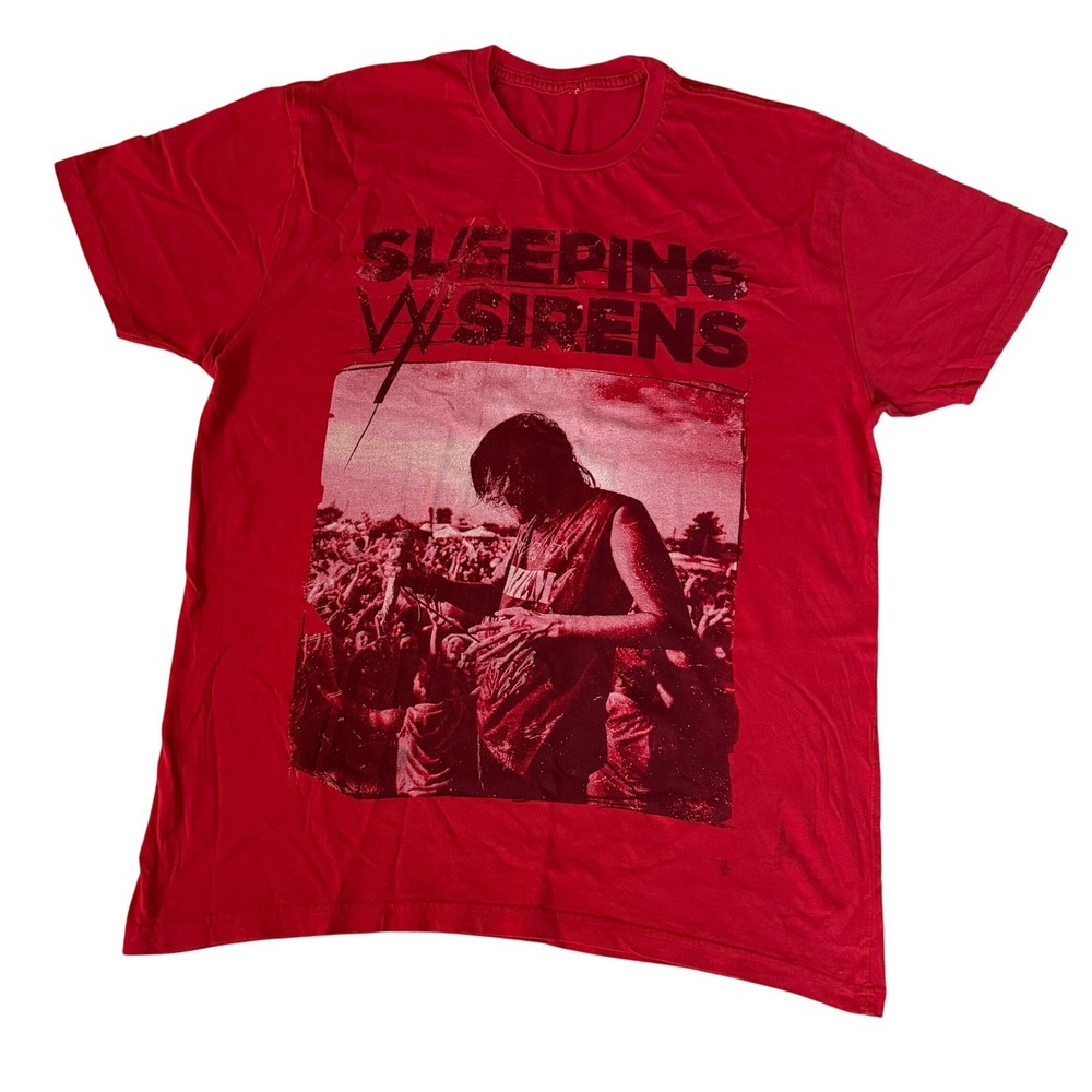 Sleeping With Sirens Red Band Graphic T-Shirt Kellin Quinn Concert Tee Mens L